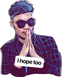 🤞 I hope too мужчина, человек, солнцезащитные очки, надежда, иллюстрация telegram sticker