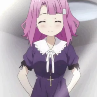 💕 Anime, Cartoon, Figur, Mädchen, pinke Haare telegram sticker