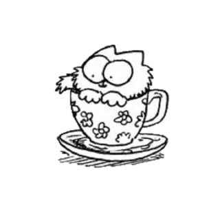 😖 cat, teacup, kitten, cup, animal whatsapp sticker