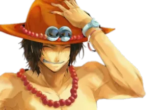 😊 Ace One Piece Anime, One Piece, Ace, Pirata, Cartone animato telegram sticker
