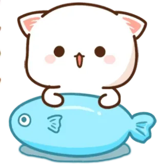 😃 cute, cat, fish, cartoon, animal, sticker telegram sticker