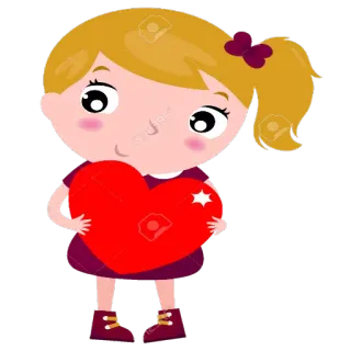 ❤ девочка, сердце, мультфильм, ребенок, любовь, милый, иллюстрация telegram sticker