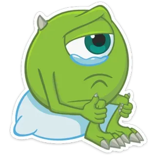 😥 Mike Wazowski Monsters, Inc. monster, sad, crying, disappointed, cartoon telegram sticker