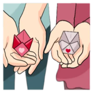 💌 Origami, Coração, Amor, Papel, Come-come, Mãos, Amizade telegram sticker