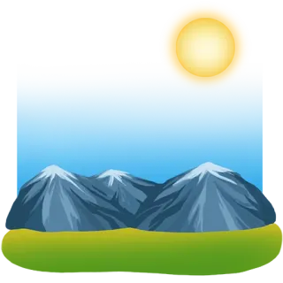 🏔 montanhas, sol, paisagem, natureza, céu, cenário telegram sticker