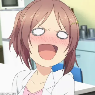 🌡 动漫, 卡通, 女孩, 面部表情, 兴奋, 快乐 telegram sticker