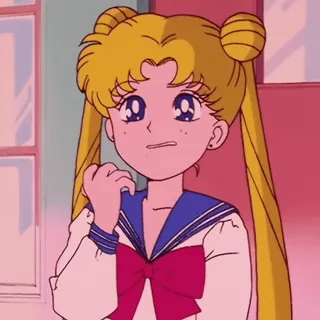 🌙 Sailor Moon Anime, Cartoon, Meisje, Schooluniform, Leuk telegram sticker