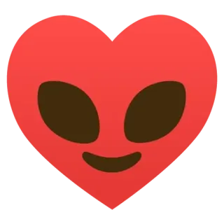 ❤️ หัวใจ, มนุษย์ต่างดาว, อีโมจิ, ความรัก, สัญลักษณ์ whatsapp sticker
