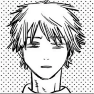 😐 Denji Chainsaw Man anime, manga, chainsaw man, denji, character, portrait, art telegram sticker