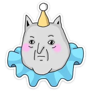 😾 Payaso, Animal, Dibujos animados, Pegatina telegram sticker