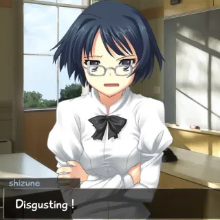 😠 Disgusting ! Anime, Garota, Uniforme escolar, Enjoada, Óculos telegram sticker