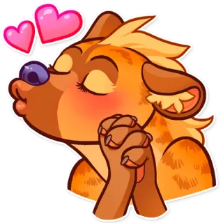 😘 卡通, 爱, 动物, 亲吻, 爱心, 可爱 telegram sticker