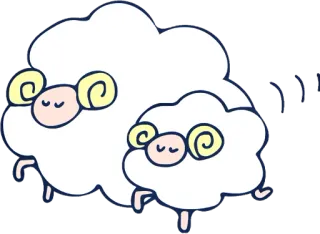 👩‍👦 แกะ, สัตว์, น่ารัก, การ์ตูน, สติกเกอร์ telegram sticker