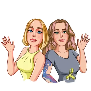 Nata and Yana PropellerAds telegram stickers