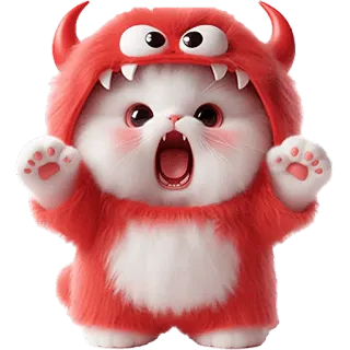 👹 gatto, mostro, carino, kawaii, animale, diavolo telegram sticker