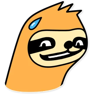 😅 ленивец, мультфильм, эмодзи, пот, уставший, смешной, мем whatsapp sticker
