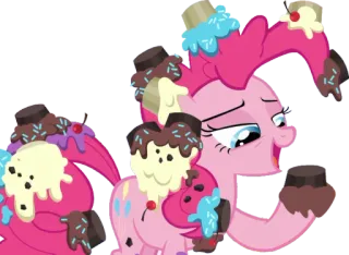 😍 Pinkie Pie My Little Pony cartoon, pony, pinkie pie, dessert, ice cream, cute, friendship, sweet telegram sticker