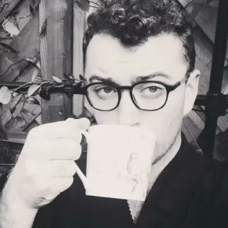 ☕ Sam Smith penyanyi, musisi, selebriti, potret, kopi, teh whatsapp sticker