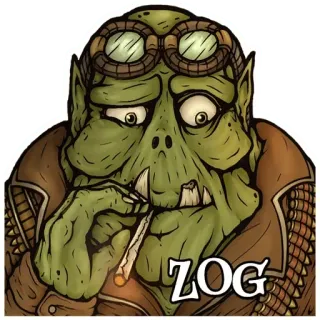 🚬 ZOG орк, фэнтези, монстр, очки, курение telegram sticker