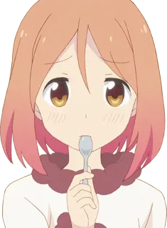 🥄 Anime, Garota, Colher, Fofo, Mangá, Kawaii telegram sticker
