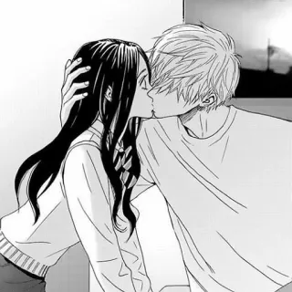 💌 całowanie, romans, miłość, para, manga, anime, uczucie telegram sticker
