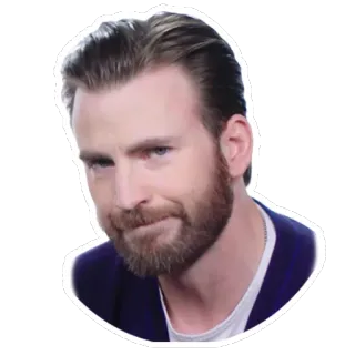 😏 Chris Evans, acteur, portrait, célébrité, homme, barbe telegram sticker