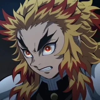 🔥 Kyojuro Rengoku Demon Slayer аниме, демон, истребитель, ренгоку, пламя, огонь telegram sticker