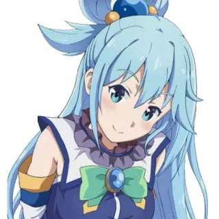 🙂 Aqua Konosuba Anime, Konosuba, Aqua, Rambut biru muda, Imut, Gadis anime telegram sticker