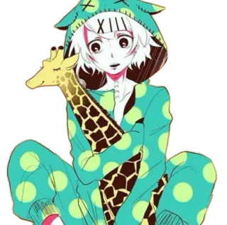 😶 Juuzou Suzuya Tokyo Ghoul Anime, Karakter, Fanart, Piyama, Jerapah telegram sticker