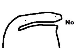 😑 No Мем, Стикер, Нет, Смешно whatsapp sticker
