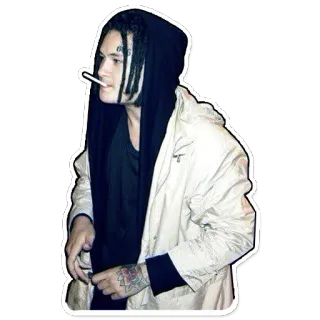 🚬 mężczyzna, papieros, osoba, bluza z kapturem, naklejka telegram sticker
