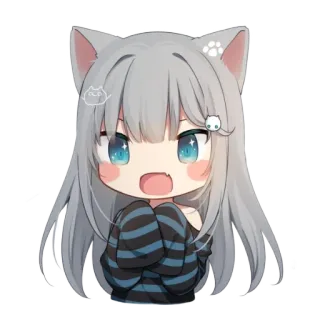 😵 อนิเมะ, สาวแมว, คาวาอิ, น่ารัก, จิบิ, มังงะ, เนโกะ telegram sticker