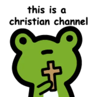 ✝️ this is a christian channel cristão, rã, meme, cultura da internet telegram sticker