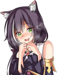 🤤 anime girl, cat ears, blushing, cute, kawaii telegram sticker
