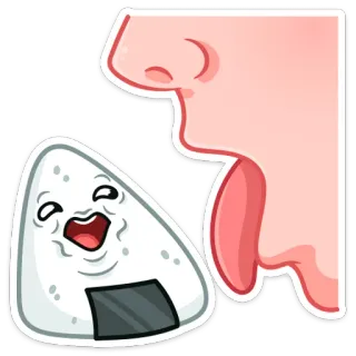 😋 palla di riso, onigiri, cartone animato, cibo, mangiare telegram sticker
