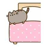 😸 Pusheen cat, cartoon, pusheen, bed, sleeping, cute telegram sticker
