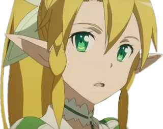 😧 Leafa Sword Art Online Anime, Elfe, Leafa, Sword Art Online, Personnage, Cheveux blonds, Yeux verts whatsapp sticker