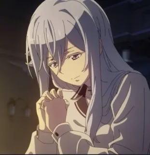 💦 anime, girl, sad, long hair, pensive, character, 86 -Eighty Six- telegram sticker
