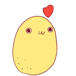 😍 яйцо, милый, сердце, мультфильм, эмодзи telegram sticker