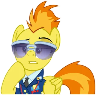 😕 cartoon, pony, sunglasses, suit, my little pony whatsapp sticker