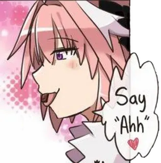 😊 Astolfo Say “Ahh” アニメ, マンガ, 舌, 可愛い telegram sticker