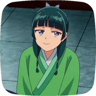 🤷‍♀️ アニメ, 漫画, 女の子, キャラクター, 笑顔, ポートレート, 緑 telegram sticker