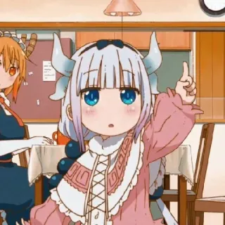 💕 Kanna Kamui Miss Kobayashi's Dragon Maid Anime, Drago, Ragazza, Kawaii, Kanna, Kamui, Cartone animato telegram sticker