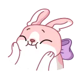 ☺️ conejo, mono, animal, kawaii, dibujos animados telegram sticker