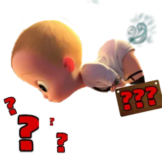 ❓ ??? Bebê, Pontos de interrogação, Curioso, Bebê, Confusão telegram sticker