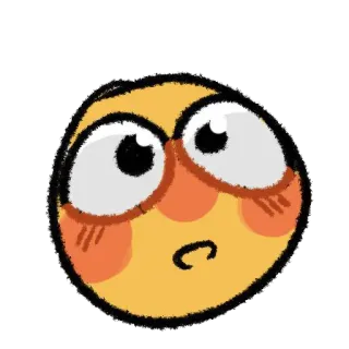 🥺 emoji, cartoon, cute, face, expression, yellow, blush telegram sticker