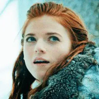 😶 Ygritte Game of Thrones женщина, рыжие волосы, портрет, Игра престолов, Игритт whatsapp sticker