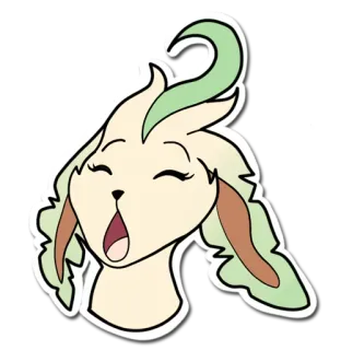 😩 Anime, Animal, Desenho animado, Folha, Criatura, Fofo, Kawaii telegram sticker