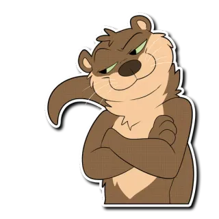 😏 otter, cartoon, smug, animal telegram sticker