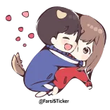 😍 ♡̆̈ การ์ตูน, ความรัก, คู่รัก, กอด, ความรักใคร่, ความสัมพันธ์ telegram sticker